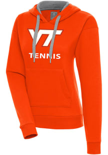 Antigua Virginia Tech Hokies Womens Orange Tennis Victory Hooded Sweatshirt