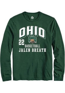 Jalen Breath Ohio Bobcats Green NIL Arch Logo Long Sleeve Player T Shirt