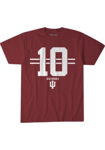 Josh Hoover Indiana Hoosiers Red Name Number Stripe Short Sleeve Fashion Player T Shirt