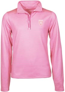Harvard Crimson Girls Pink Mila LS Tops Qtr Zip