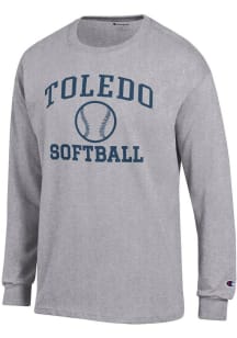 Champion Toledo Rockets Grey Softball Icon Jersey Long Sleeve T Shirt