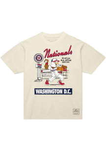 Mitchell and Ness Washington Nationals White Deli Mascot Short Sleeve T Shirt