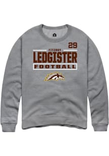Fitzroy Ledgister Western Michigan Broncos Mens Grey Football NIL Stacked Box Player Crew
