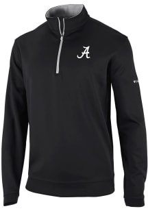 Columbia Alabama Crimson Tide Mens Black Heat Seal Omni Wick Wickhams Hills Long Sleeve Qtr Zip Pu..