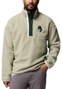 Columbia Michigan State Spartans Mens Olive HelvetiaHalf Snap Pullover Jackets
