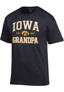 Champion Iowa Hawkeyes Black Est. Date Grandpa Jersey Short Sleeve T Shirt
