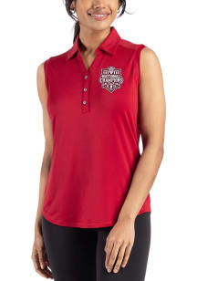 Cutter and Buck Indiana Hoosiers Womens Crimson 2025 CFP National Champions Forge Eco Polo Shirt