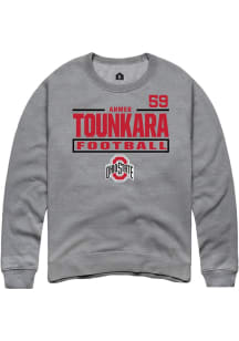 Ahmed Tounkara Ohio State Buckeyes Mens Graphite Football NIL Stacked Box Player Crew