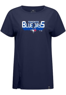 Levelwear Toronto Blue Jays Womens Navy Blue Influx Retro 3D Short Sleeve T-Shirt