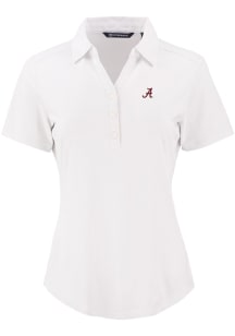 Cutter and Buck Alabama Crimson Tide Womens White Forge Eco Polo Short Sleeve Polo Shirt