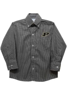 Vive La Fete Purdue Boilermakers Baby Black Gingham Long Sleeve Polo