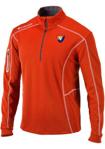 Columbia Illinois Fighting Illini Mens Orange Vault Heat Seal Omni Wick Shotgun Long Sleeve Qtr Zi..