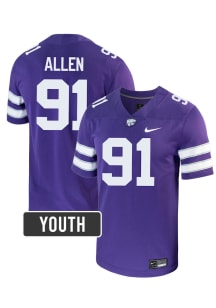 Jordan Allen K-State Wildcats Youth Purple Nike NIL Name And Number Football Jersey