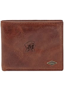 Maryland Terrapins Leather FlipID Mens Bifold Wallet