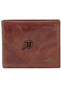 Utah Utes Leather FlipID Mens Bifold Wallet