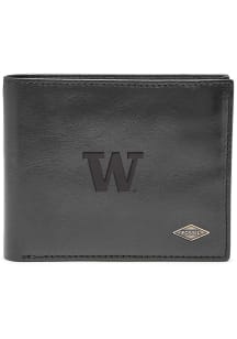 Washington Huskies Leather FlipID Mens Bifold Wallet