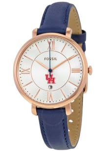 Fossil Houston Cougars Jacqueline Leather Womens Watch