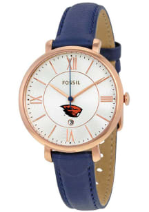 Fossil Oregon State Beavers Jacqueline Leather Womens Watch