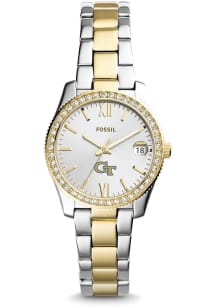 Fossil GA Tech Yellow Jackets Scarlette Mini Stainless Steel Womens Watch