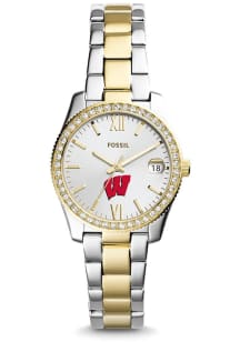 Fossil Wisconsin Badgers Scarlette Mini Stainless Steel Classic Womens Watch