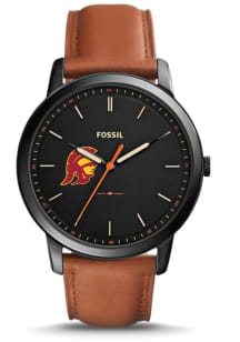 Fossil USC Trojans Minimalist Slim Leather Mens Watch