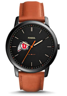 Fossil Utah Utes Minimalist Slim Leather Mens Watch