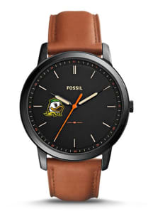 Fossil Oregon Ducks Minimalist Slim Leather Mens Watch