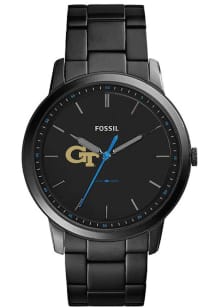 Fossil GA Tech Yellow Jackets Minimalist Slim Stainless Steel Mens Watch