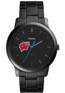 Fossil Wisconsin Badgers Minimalist Slim Stainless Steel Mens Watch