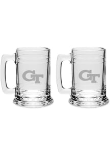 GA Tech Yellow Jackets Hand Etched 15oz Colonial Tankard Set Stein - White