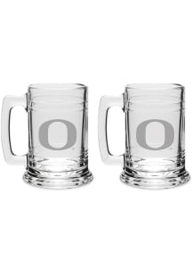 Oregon Ducks Hand Etched 15oz Colonial Tankard Set Stein - White