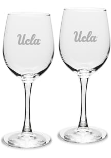 UCLA Bruins Hand Etched 12oz Set Wine Glass - White