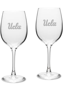 UCLA Bruins Hand Etched 16oz Set Wine Glass - White