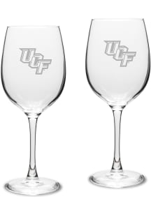 UCF Knights Hand Etched 16oz Set Wine Glass - White