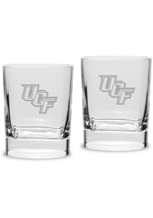 UCF Knights Hand Etched 11.75oz Luigi Bormioli Set Rock Glass - White