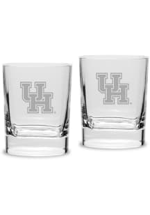 Houston Cougars Hand Etched 11.75oz Luigi Bormioli Set Rock Glass - White