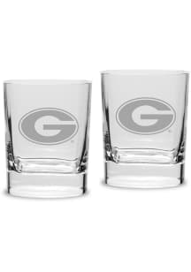Georgia Bulldogs Hand Etched 11.75oz Luigi Bormioli Set Rock Glass - White
