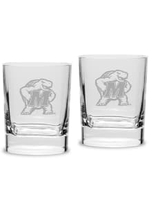 Maryland Terrapins Hand Etched 11.75oz Luigi Bormioli Set Rock Glass - White