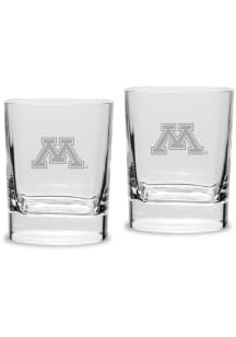 Minnesota Golden Gophers Hand Etched 11.75oz Luigi Bormioli Set Rock Glass - White