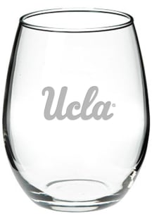 UCLA Bruins Hand Etched 22oz Set Stemless Wine Glass - White