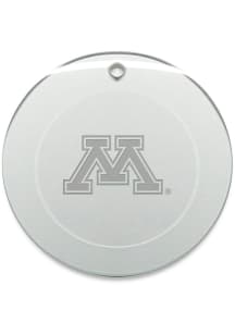 Minnesota Golden Gophers Hand Etched Round Ornament - White