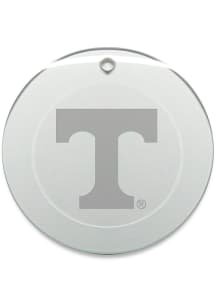 Tennessee Volunteers Hand Etched Round Ornament - White