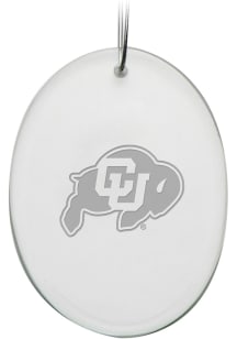 Colorado Buffaloes Hand Etched Oval Ornament - White