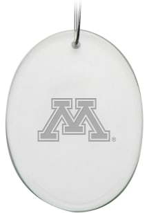 Minnesota Golden Gophers Hand Etched Oval Ornament - White
