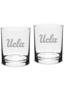 UCLA Bruins Hand Etched 14oz Double Old Fashioned Set Rock Glass - White
