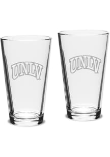 UNLV Runnin Rebels Hand Etched 16oz Pub Set Pint Glass - White