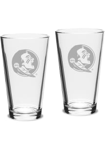 Florida State Seminoles Hand Etched 16oz Pub Set Pint Glass - White