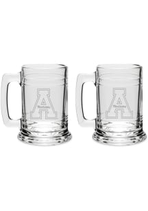 Appalachian State Mountaineers Hand Etched Set of 2 15oz Colonial Tankard Stein - White
