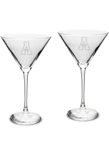 Appalachian State Mountaineers Hand Etched Set of 2 10oz Martini Glass