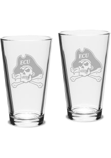 East Carolina Pirates Hand Etched Set of 2 16oz Pub Pint Glass - White